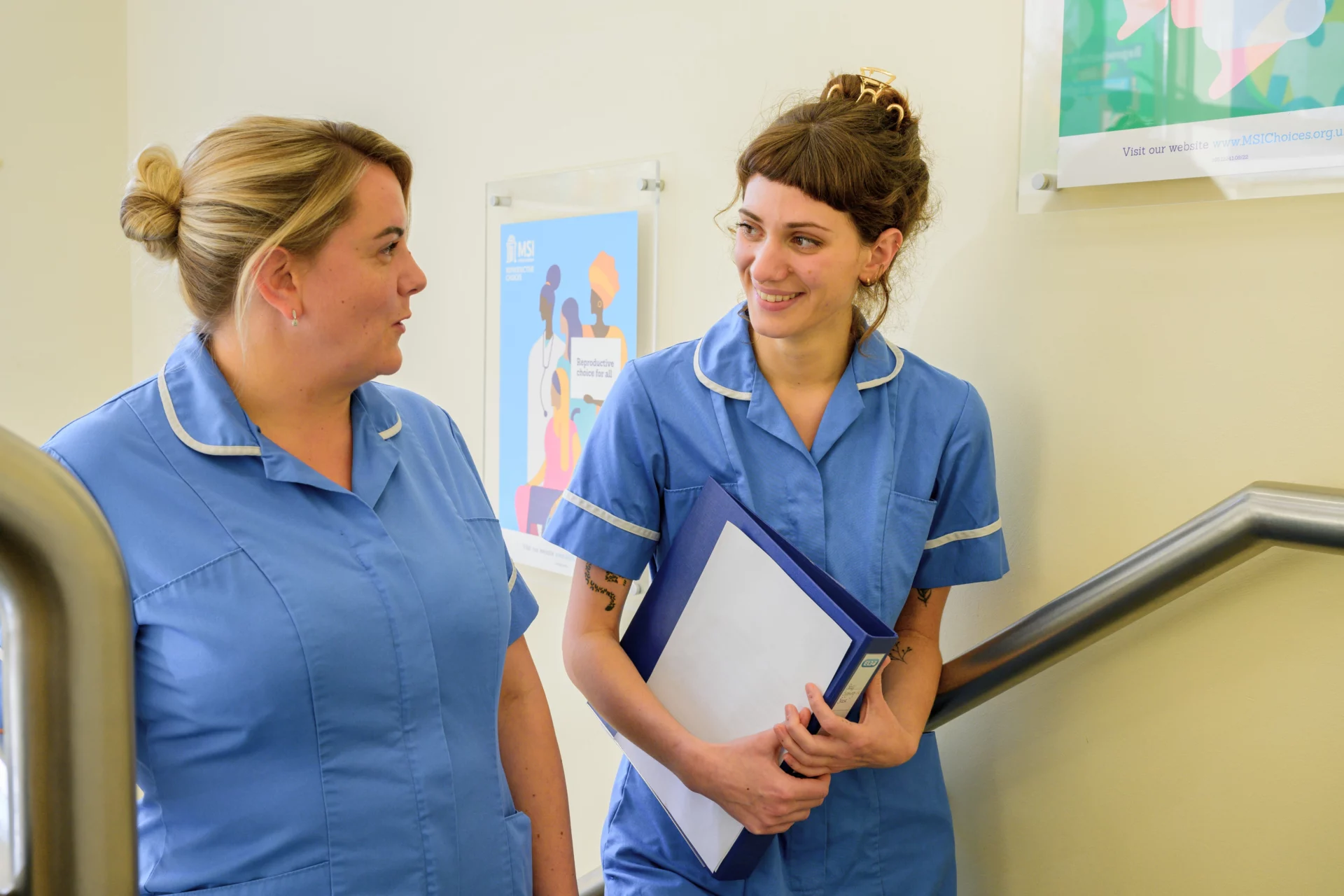 Two MSI UK nurses talking.